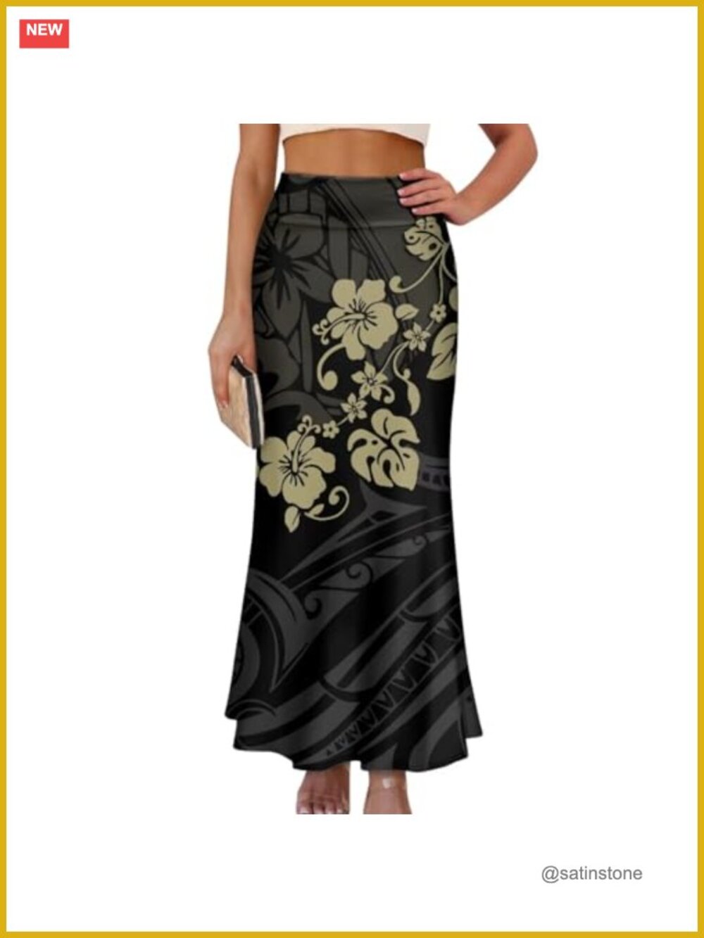 High Waist Bohemian Maxi Skirt with Side Zipper Lightweight Soft Flowy Summer